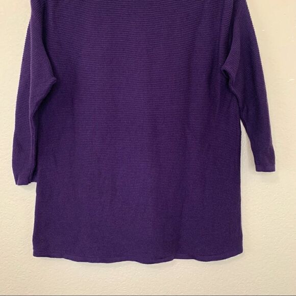 Chico’s Size Medium Purple Textured Boat-Neck Sweater - Picture 6 of 10